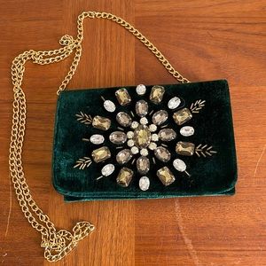 Shiraleah Chicago green rhinestone evening bag